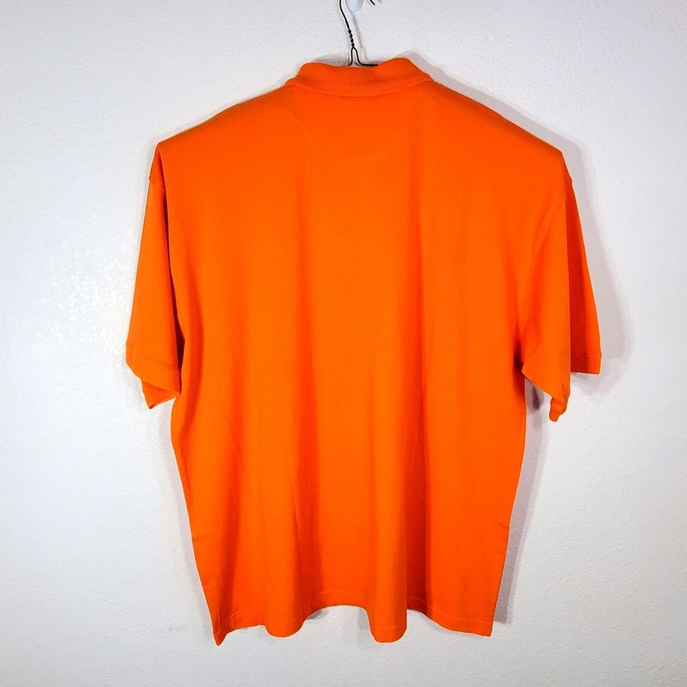 Clique Mens 4XL Orange Cotton Polo Shirt With Collar & Short Sleeves - Picture 2 of 8